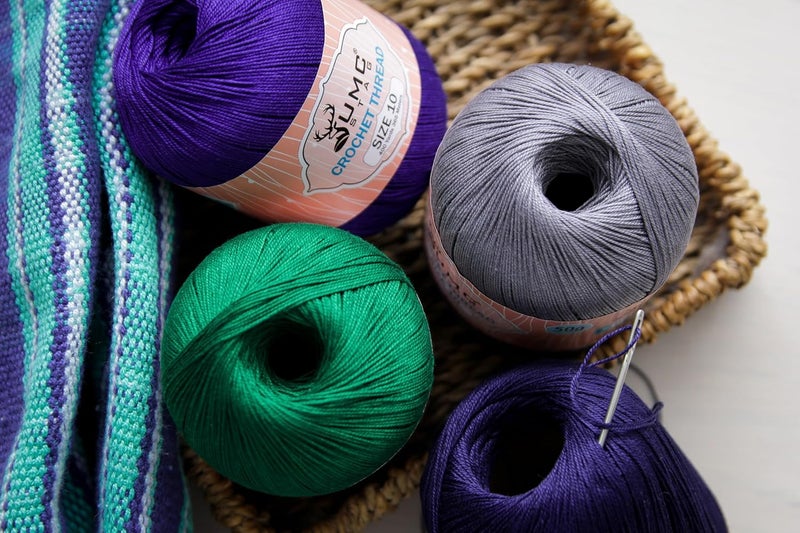 UMC STAG Size 10 Crochet Thread | 100% Combed Mercerized Cotton | Oeko-TEX Certified | 50g Ball 400 Yards | Ideal for Lace, Tatting & Crochet Projects (Royal Blue 134, Size 10 Single) - Image 5